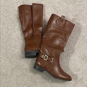 St. John's Bay Brown Leather Moto Boots